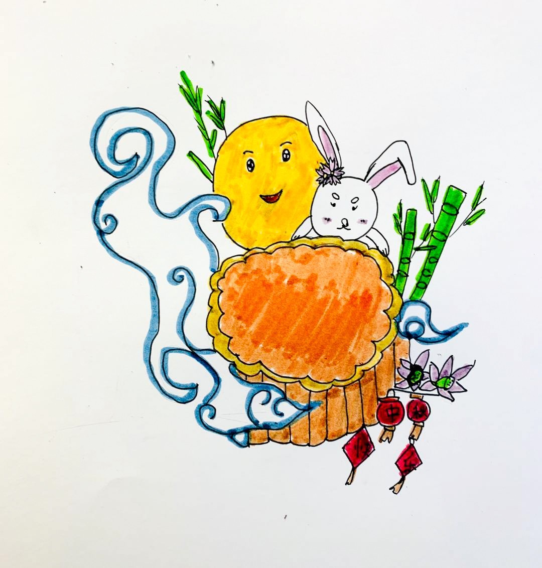 画个月饼 ,绣个月亮,庆团圆 | cep小学部中秋国庆手工制作课程