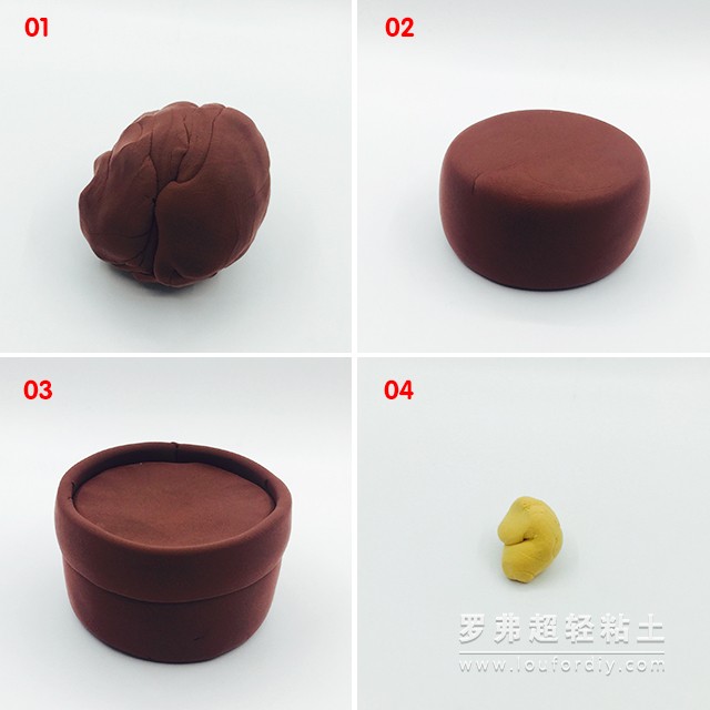超轻粘土可爱多肉子持莲华制作教程图解