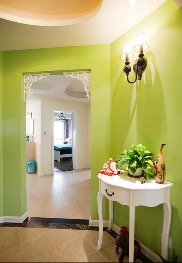 青绿艺术漆装饰走廊
